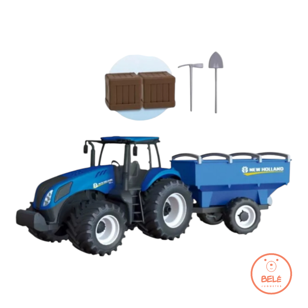 Tractor New Holland con remolque