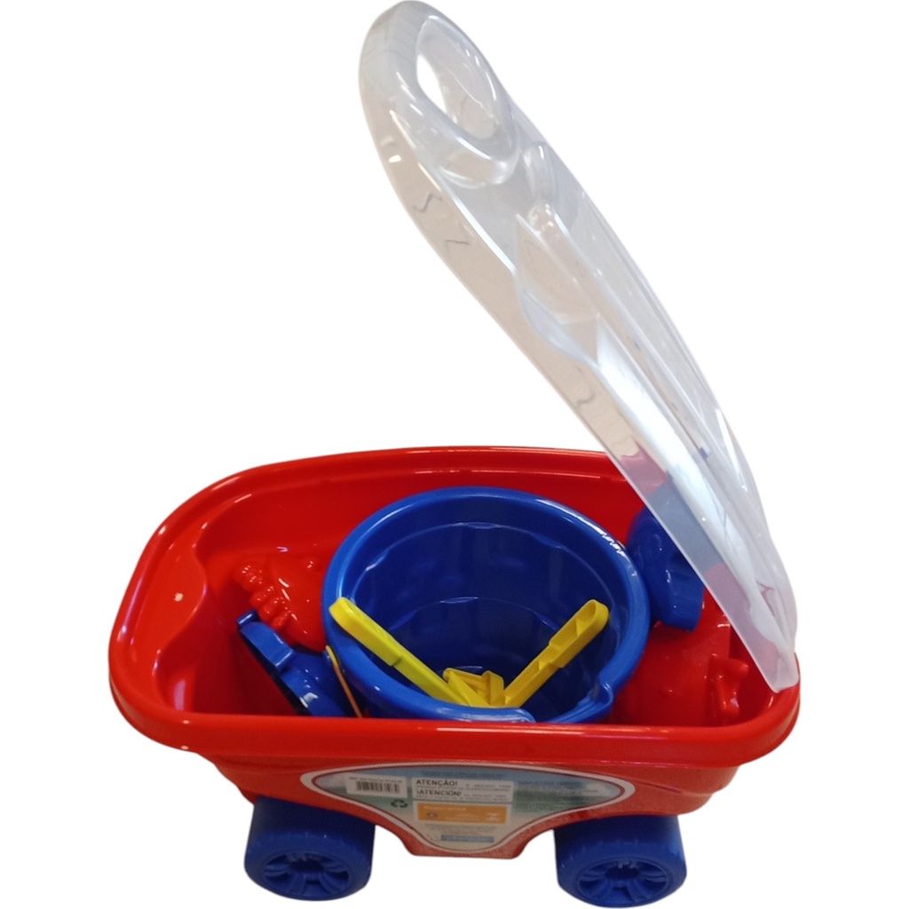 Carrito de playa con accesorios
