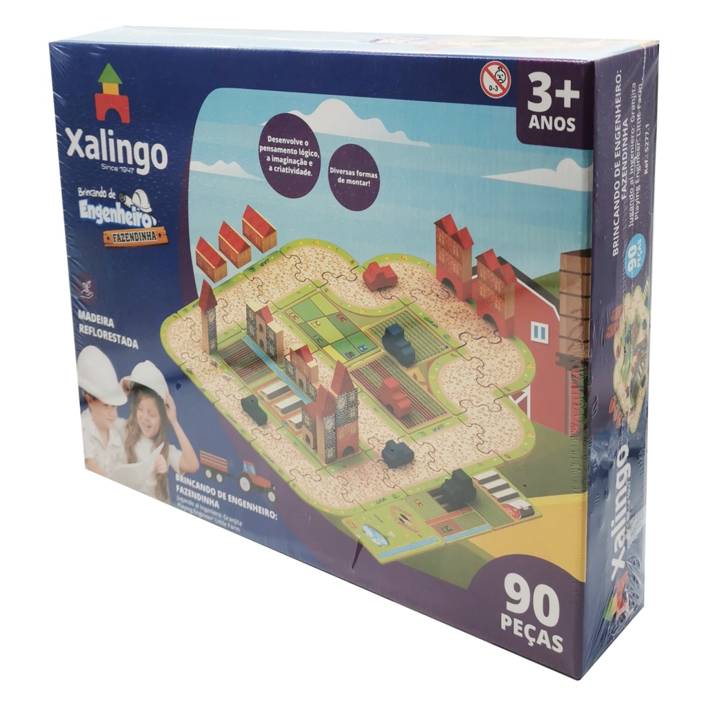 Bloques madera 90 piezas granja