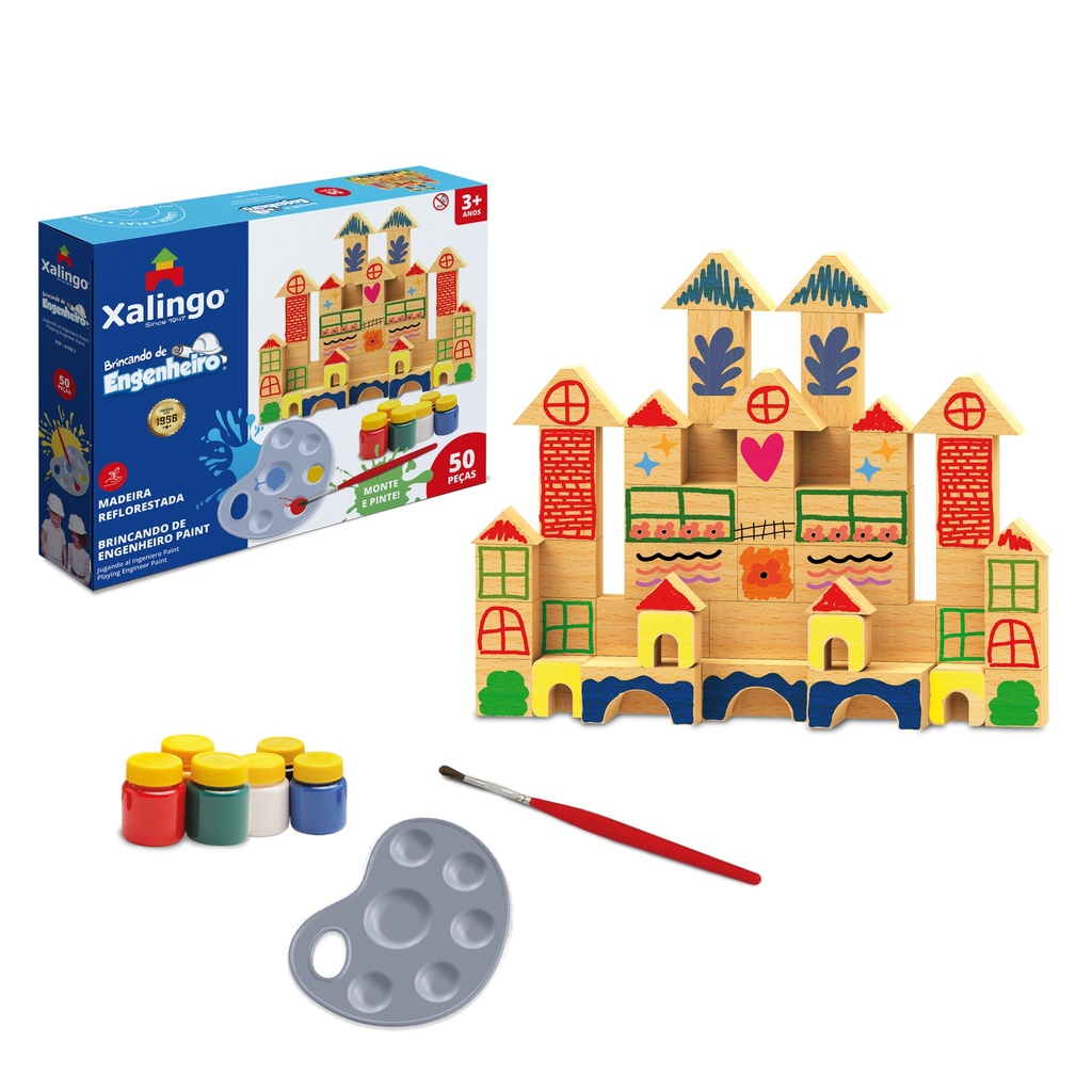 Bloques madera  50 piezas para colorear