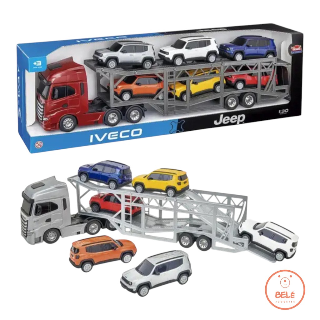 Camión Iveco con 6 mini Jeep