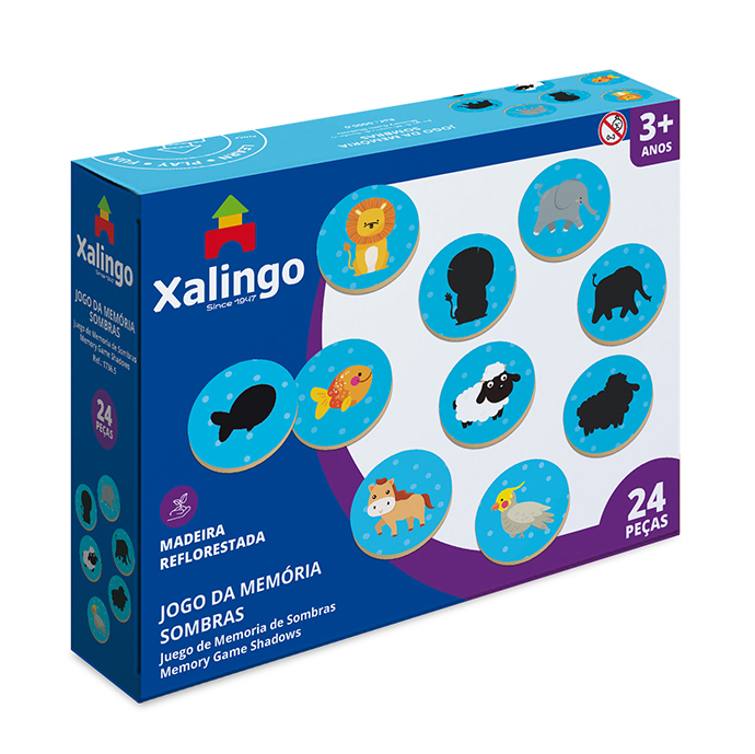 Juego de memoria con sombras hecho en madera