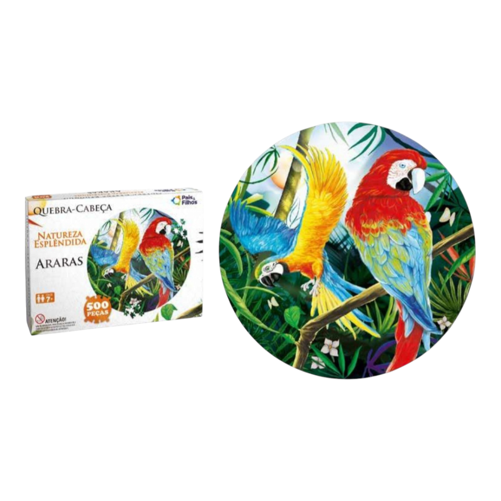 Puzzle redondo 500 piezas Guacamayos