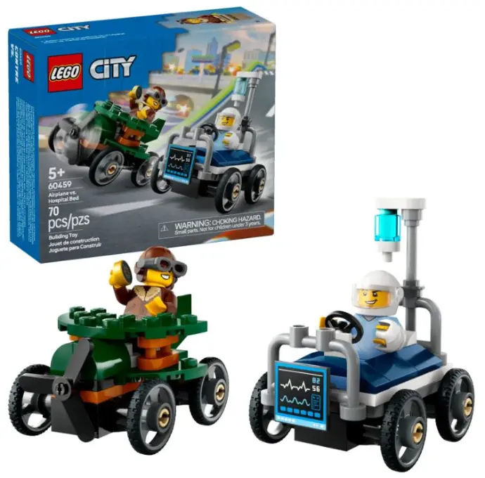 Lego City avión vs. cama de hospital