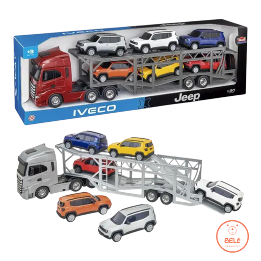 Camión Iveco con 6 mini Jeep